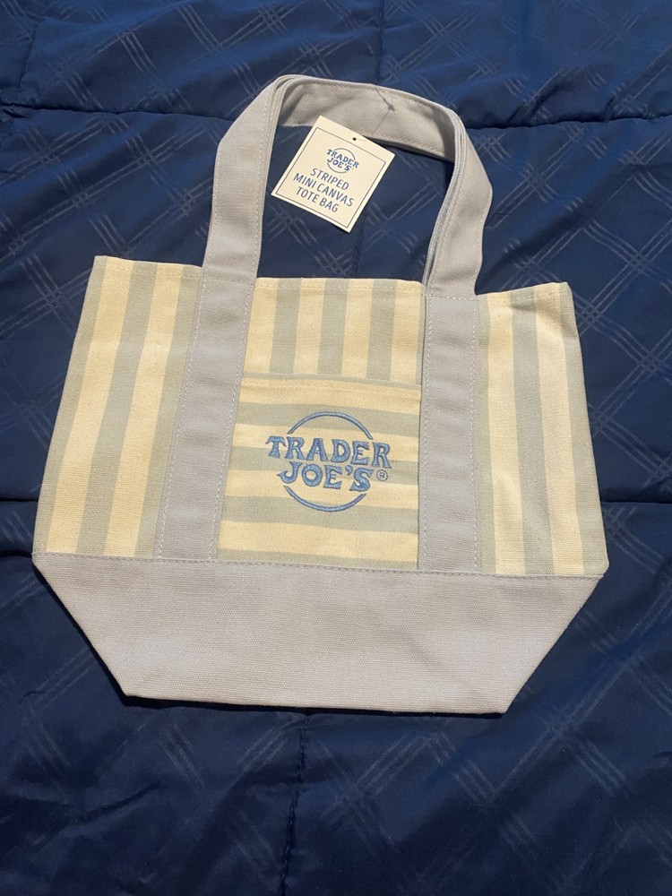 Trader Joe’s Striped Mini Tote (Blue)