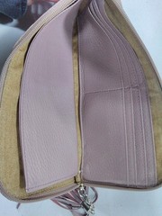 ATAO Leather Long Wallet Beige X Red Brown Used
