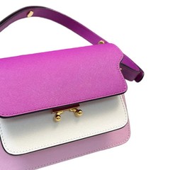 Marni Crossbody Bag Purple Pink White Saffiano Calfskin (sa062626a0r)