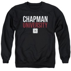 Chapman University Adult Crewneck Sweatshirt Stacked, Black, S-3XL