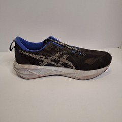 ASICS Novablast 5 Mens Size 12.5 Black Blue Road Running Sneakers Shoes No Laces