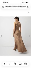 WHBM White House Black Market Metallic Gold Bronze Satin Gown Dress Sz 8 NWT