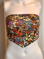 SHEIN Asymmetrical Floral Crop Top