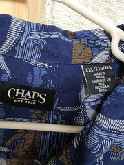 Mens Chaps XXL Blue Tropical Print Short Sleeve Blue And Multi Color