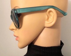 Stunning Blue Polycarbonate Lenses Round Cat Eyes Sunglasses Rare