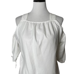 Madewell Off The Shoulder Top White Cold Shoulder 3/4 Sleeve Women’s Size XXS