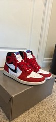 Nike Air Jordan 1 High Top Leather Colorblock Red/White/Black/Blue Sneakers
