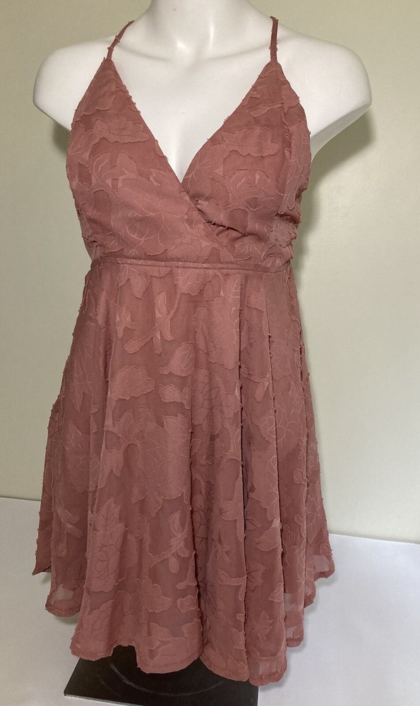 Lulus Dress New W/Tags Size M Jrs Dusty Rose Mini Sundress Hand Wash Only Pretty