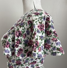 Vtg D.B.Y.Ltd. Y2K Mini Dress Sz 11 Multicolor Floral Flutter Slvs Fit And Flare