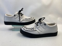 White W/ Black Leather Creepers US Men 4 Women-6 M T.U.K. EUC A6063/FM2047