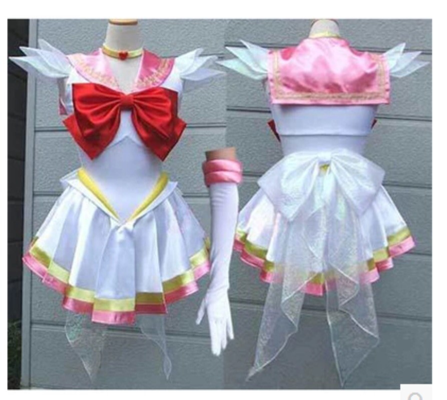 Super Sailor Moon Sailormoon Tsukino Usag Cosplay Costume+ Gloves Custom Made