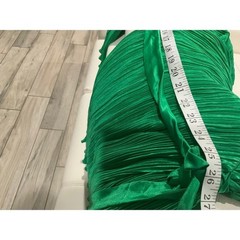 Glamorous Green Pleated Wrap Dress Long Sleeve Tie Waist Mini