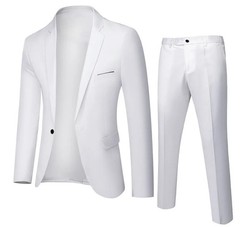 Men’s Korean Version Four Seasons New Fashion Solid Color Single Button Suit