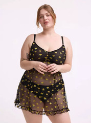 NWT! TORRID Dreamy Sunflower Babydoll + Panty Plus Size 4XL 46C 4