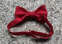 Bow Tie House Red Solid Tie Pre Adjustable Gabardine Tuxedo Unisex (8”-22” Neck)