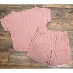 Universal Standard Set UltimateS Dolci Lounge Top Lorelai Shorts Pink S 14-16