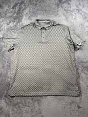 Walter Hagen II Polo Shirt Mens XL Gray Geometric Golf Stretch Jersey MGA31315