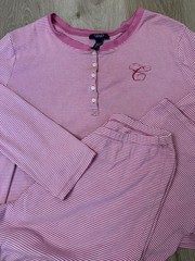 Chaps Women’s Pink Striped Pajama Set Size XL 100% Cotton