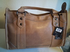 FRYE Original Melissa Washed Leather Satchel / Shoulder Bag BEIGE NWT $388