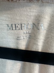 Merona White Gold Floral Glitter V-Neck Short Sleeve Knit T-Shirt Size XL