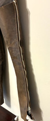 Vintage Riding Chaps Leather Suede Adjustable Waist Talon Zipper Great Patina