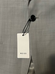 NWT! Mens Reiss Relief Slim Fit Single Button Peak Lapel 3-Piece Suit 38R 32W