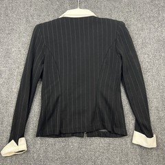 D.B.Y LTD Womens Collared Zip Up Jacket Size 3 Black and White