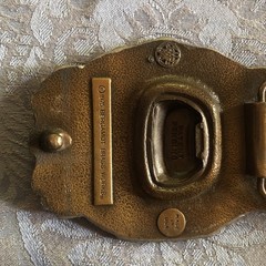 Vtg Lone Star Beer Brass Belt Buckle W/ Bottle Opener 1975 Bergamot Brass Works