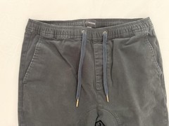 Zanerobe Jogger Pants Mens 34 Black Elastic Cuff Drawstring Stretch Casual