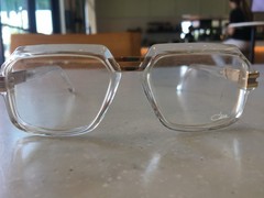 New Cazal Square 6004 004 Transparent Frame Demo Lenses Missing a BridgeScrew