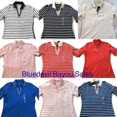 Tommy Hilfiger Womens Polo Shirt Open V-neck Tory Knit Half Sleeve Top NWTs
