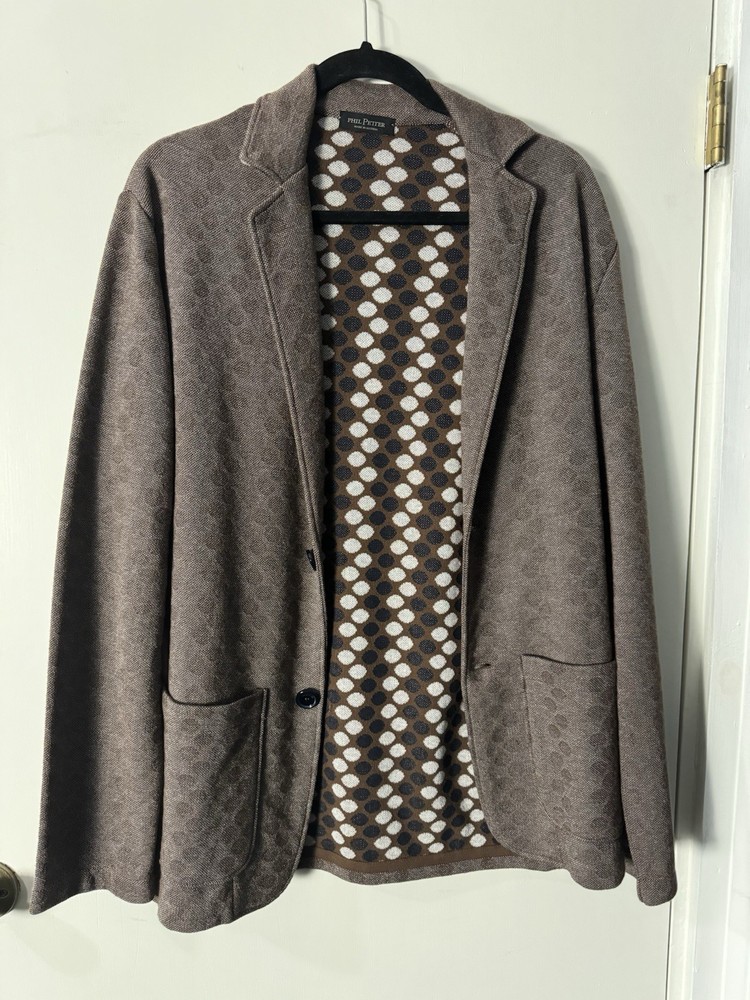 Phil Petter Men’s Sport Coat XL Multicolor Knit Polka Dot 2 Button