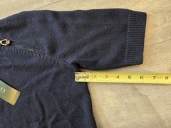 Womens Lauren Ralph Lauren Navy Blue Short Sleeve Sweater Size L HAND WASH ONLY