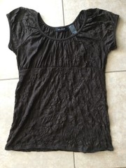 Axcess Womens Brown Blouse Short Sleeve Top Size Medium