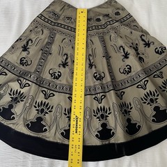 MSK A-line Skirt M Floral Flocked Velvet Satin Midi Whimsigoth Boho Gothic Black
