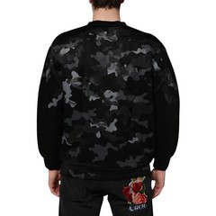DOLCE & GABBANA Sweater Black Camouflage PulloverSweatshirt IT42/US32/XXS 830usd
