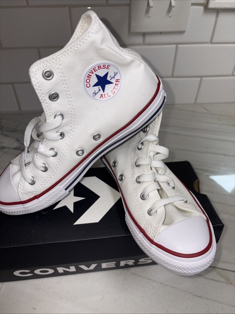 Converse High Top Optic White Sneakers Youth Size 2 Shoes New In Box