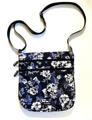 NEW Vera Bradley Lighten Up Frosted Floral Triple Zip Hipster Crossbody Bag NWOT