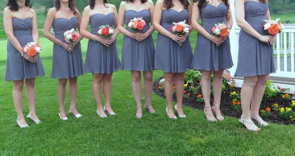 Bill Levkoff bridesmaid dress EUC Pewter size 8