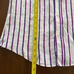 Frank & Eileen Barry Button Up Women Medium White Striped Linen Coastal Casual