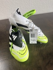 adidas Predator Elite FT FG Soccer Cleats White Black Yellow Lace-Up Low Top
