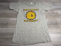 Vintage Champion John Carroll University T-Shirt 80s 90s USA Made Medium Gray