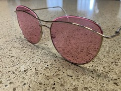 Unique Design Modern Frame Womens Silver & Pink Sunglasses