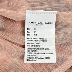 American Eagle Blouse Womens S Multi Floral Chiffon Ruched Babydoll Peasant Boho