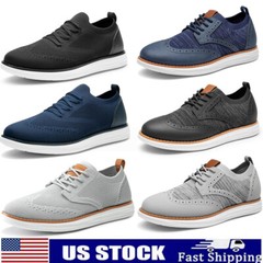 Bruno Marc Men’s Mesh Oxfords Sneakers Dress Lace-Up Lightweight Walking Shoes