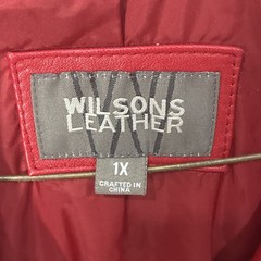 Wilson’s Leather Women’s Genuine Leather Red Jacket 1X Zip Lined RN69426