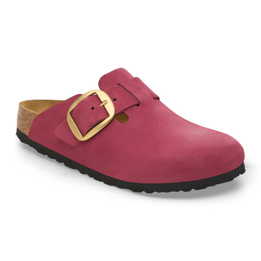 Birkenstock Boston Big Buckle Nubuck Leather Women’s Clogs Berry Crush EU37-41