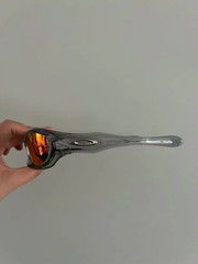 Oakley 00s Monster Dog Tech Vintage Polarized Sunglasses Clear Gray Transparent