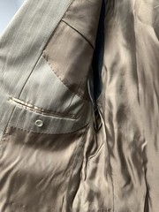 Luca Bertoni 42R 100% Wool Pinstripe Sport Coat Blazer Taupe Brown EU Made