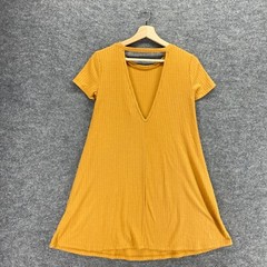 Forever 21 Dress Women S Yellow Short Sleeve Rayon Mini